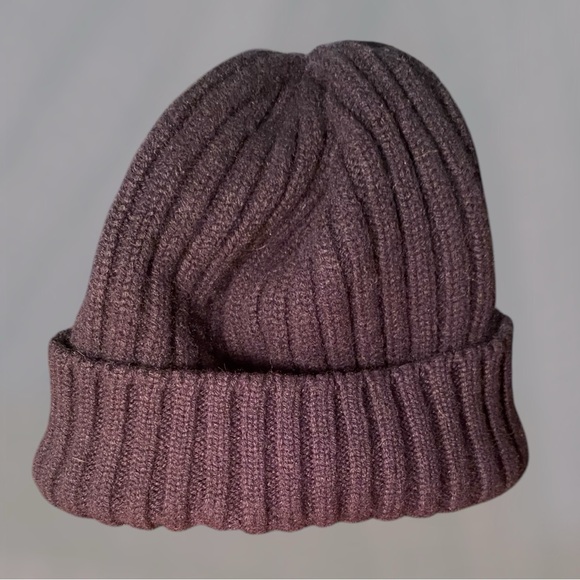 Fedeli 100% Italian Cashmere Blue Ribbed Beanie Like New - Picture 5 of 8